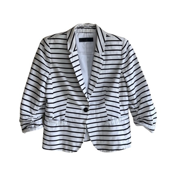 The Limited Jackets & Blazers - The Limited Black and White Striped Blazer